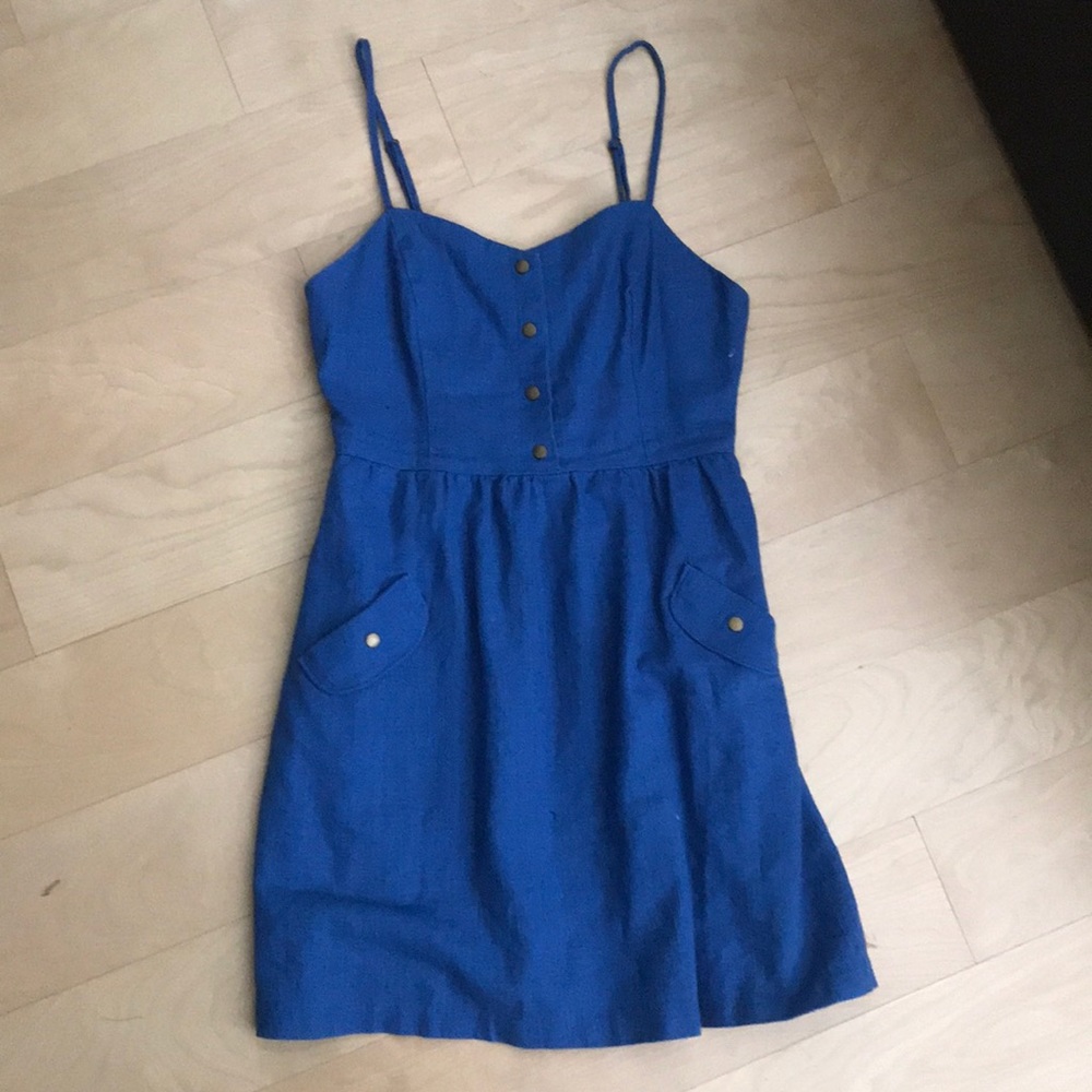 Urban outfitters blue dress with keyhole back